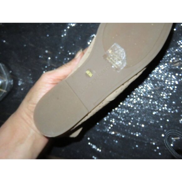 Lucky Brand 2 Pairs Enorahh Kid Suede Leather Laser Cut Ballet Flats in Tan size - Picture 7 of 13